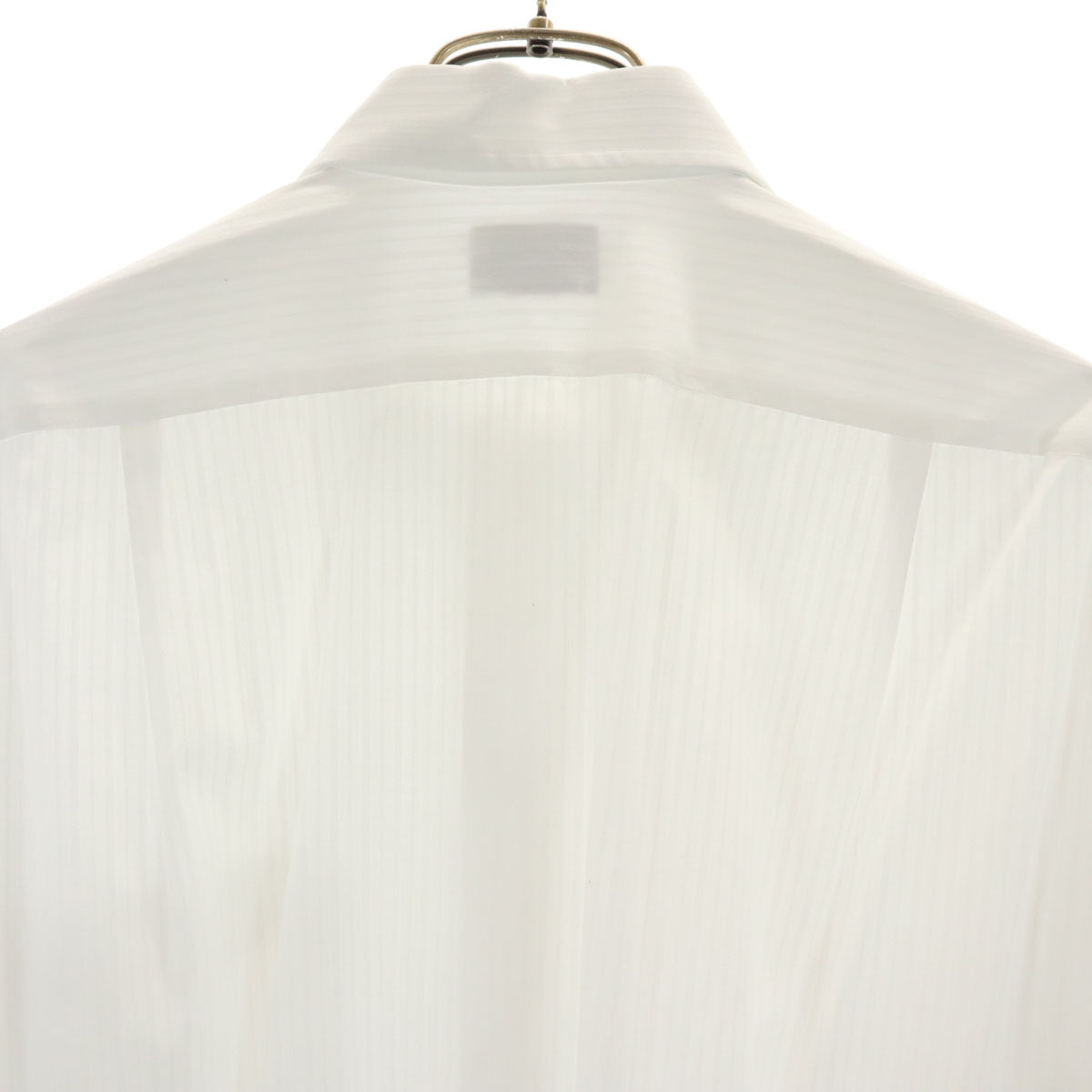 LANVIN ランバン 日本製 ストライプ柄 長袖 シャツ 410-80 白 メンズ