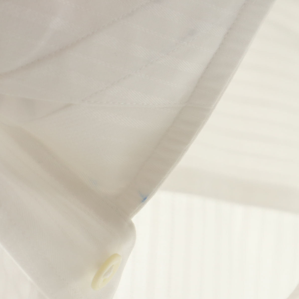 LANVIN ランバン 日本製 ストライプ柄 長袖 シャツ 410-80 白 メンズ