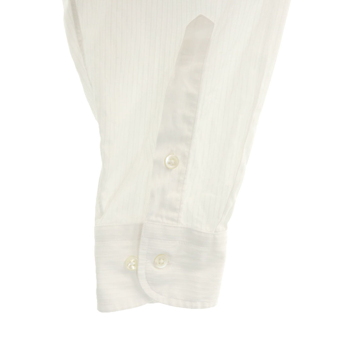 LANVIN ランバン 日本製 ストライプ柄 長袖 シャツ 41-80 白 メンズ