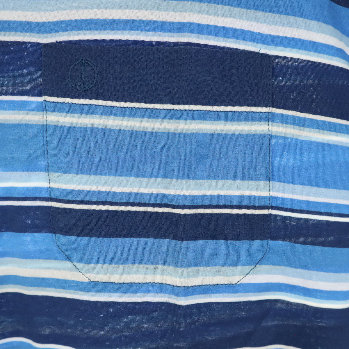 Dunhill ダンヒル イタリア製 ストライプ柄 長袖 ポロシャツ L ネイビー系 メンズ