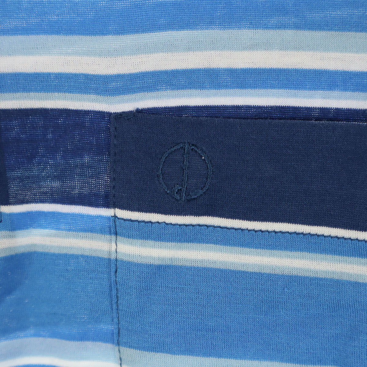 Dunhill ダンヒル イタリア製 ストライプ柄 長袖 ポロシャツ L ネイビー系 メンズ