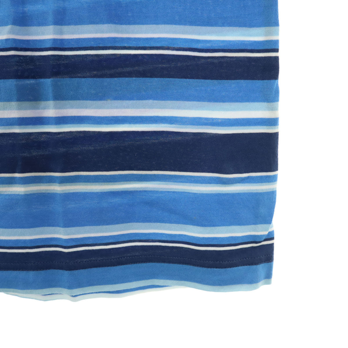 Dunhill ダンヒル イタリア製 ストライプ柄 長袖 ポロシャツ L ネイビー系 メンズ