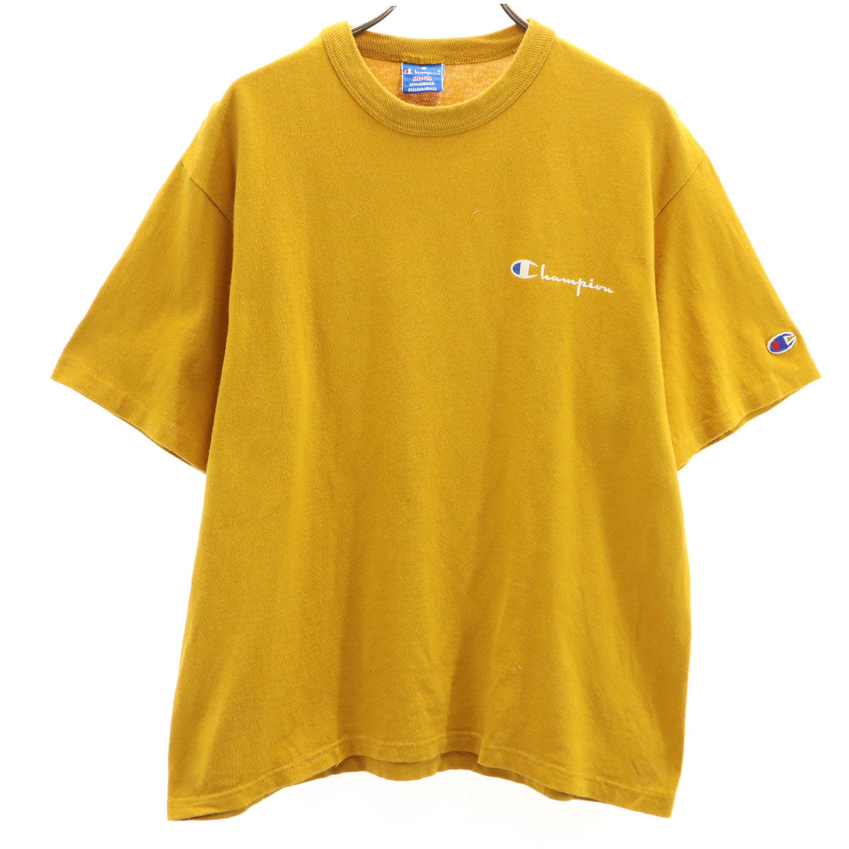 Champion チャンピオン 90s USA製 オールド 青タグ 半袖 Tシャツ M イエロー系 メンズ