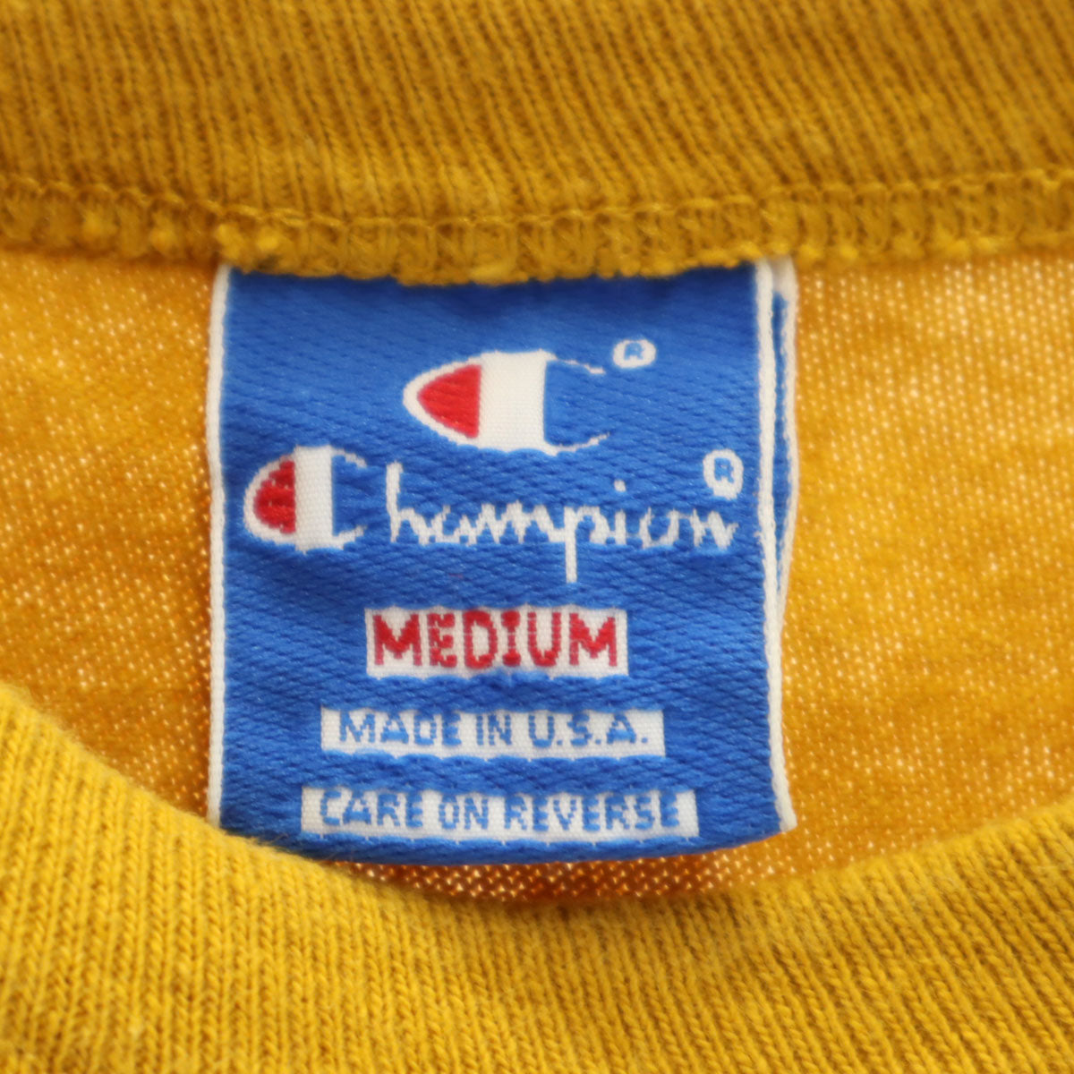 Champion チャンピオン 90s USA製 オールド 青タグ 半袖 Tシャツ M イエロー系 メンズ