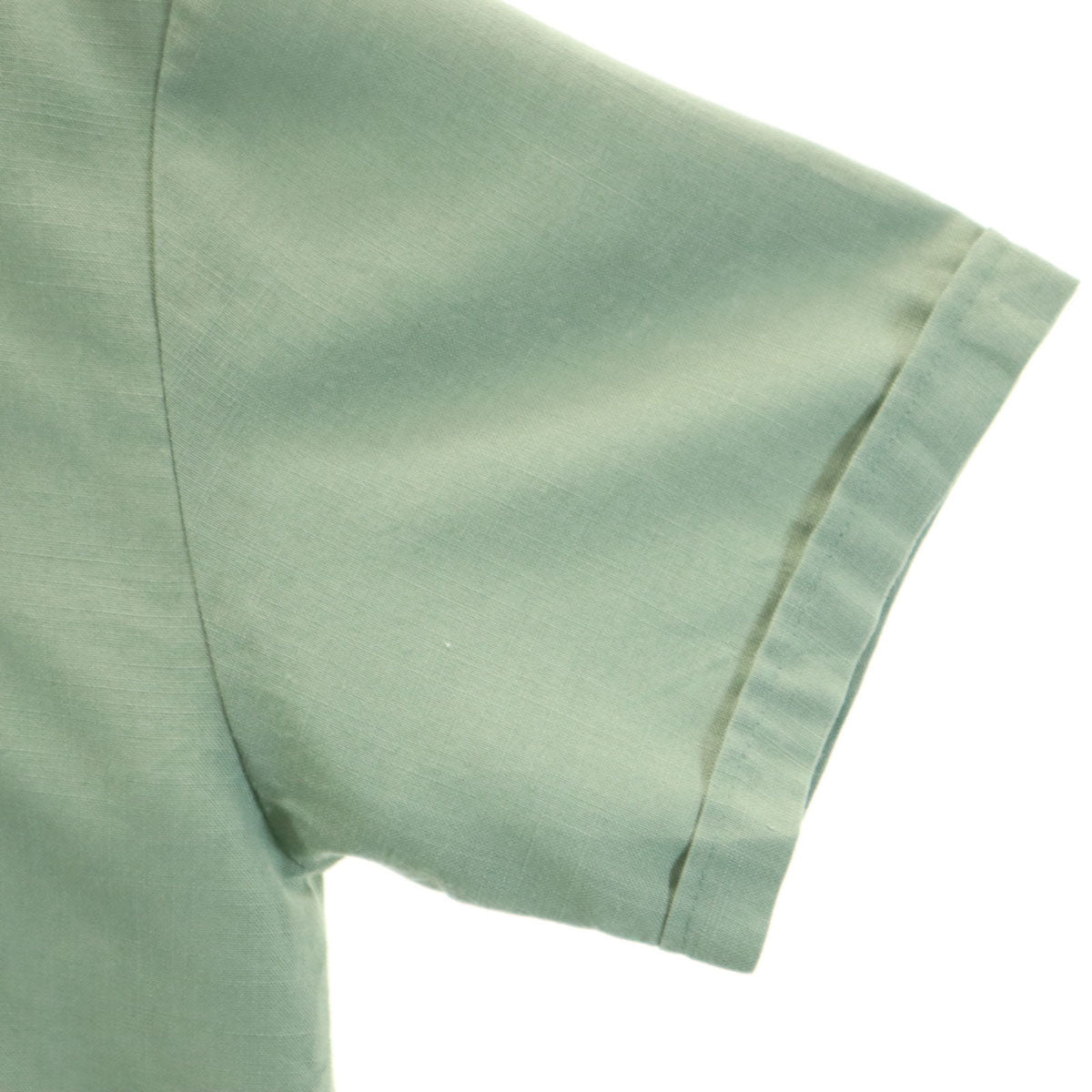 Davinci ダヴィンチ 60s USA製 ヴィンテージ 半袖 オープンカラーシャツ L モスグリーン系 レーヨン混 メンズ
