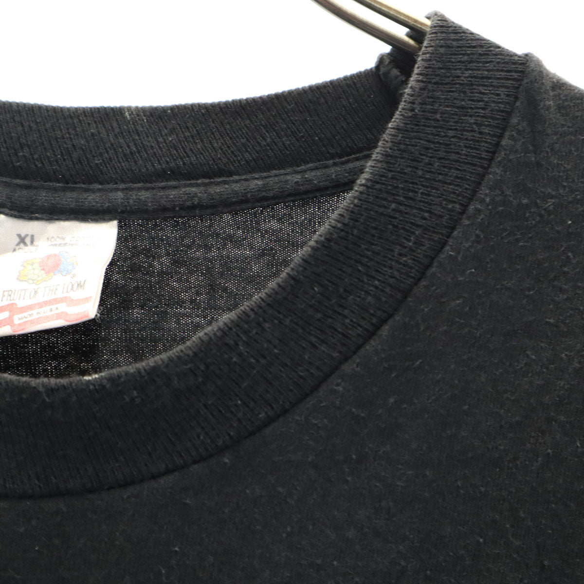 FRUIT OF THE LOOM フルーツオブザルーム 90s USA製 オールド BAREBONES 半袖 Tシャツ XL ブラック シングルステッチ バンド メンズ
