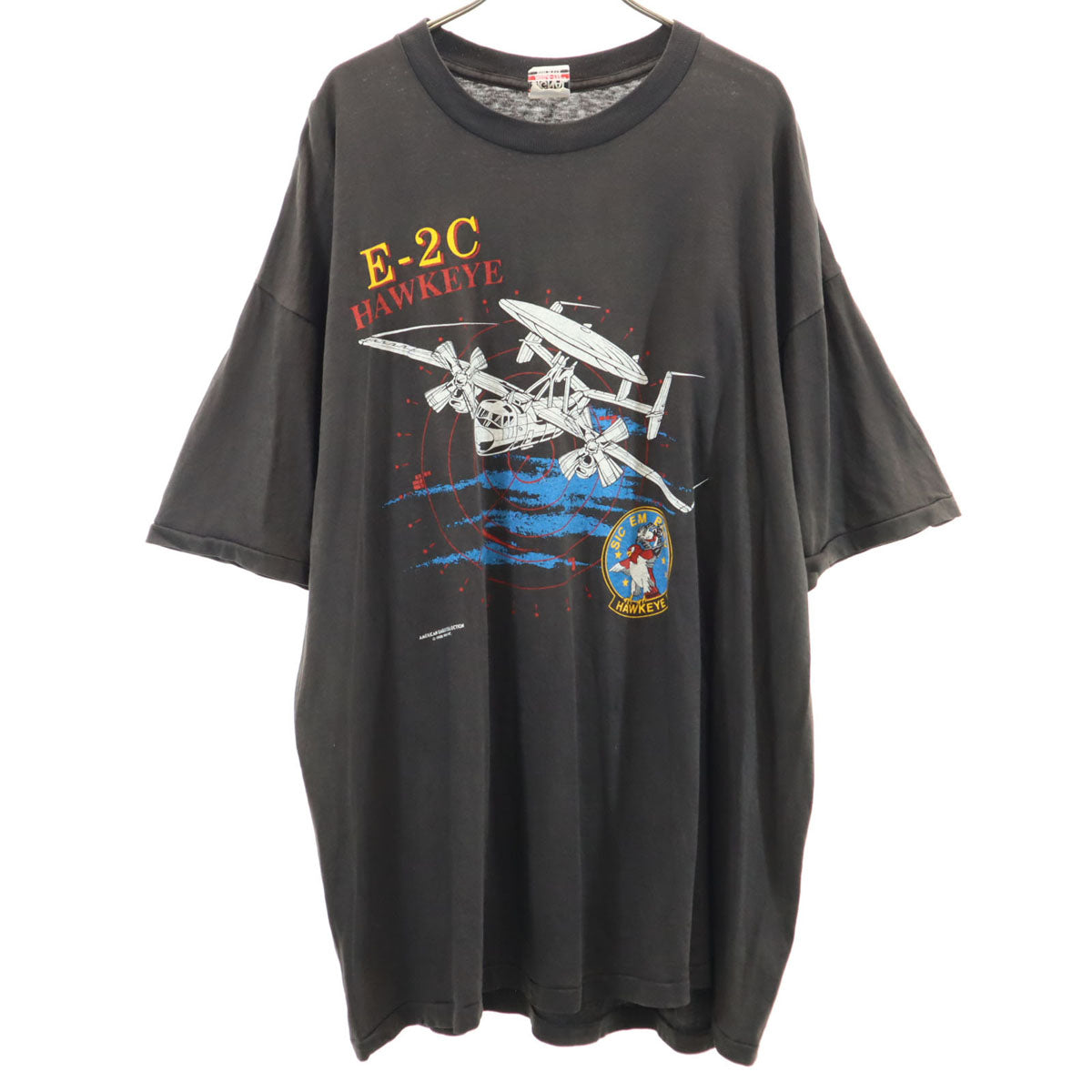 SIGNAL シグナル 80s USA製 オールド E-2C 航空機 半袖 Tシャツ XXL ブラック シングルステッチ ビッグサイズ メンズ