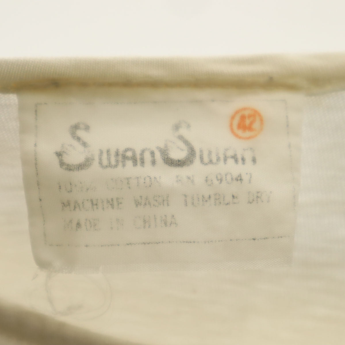 Swan Swan 80s ヴィンテージ イラスト プリント 半袖 Tシャツ 42 ホワイト シングルステッチ メンズ