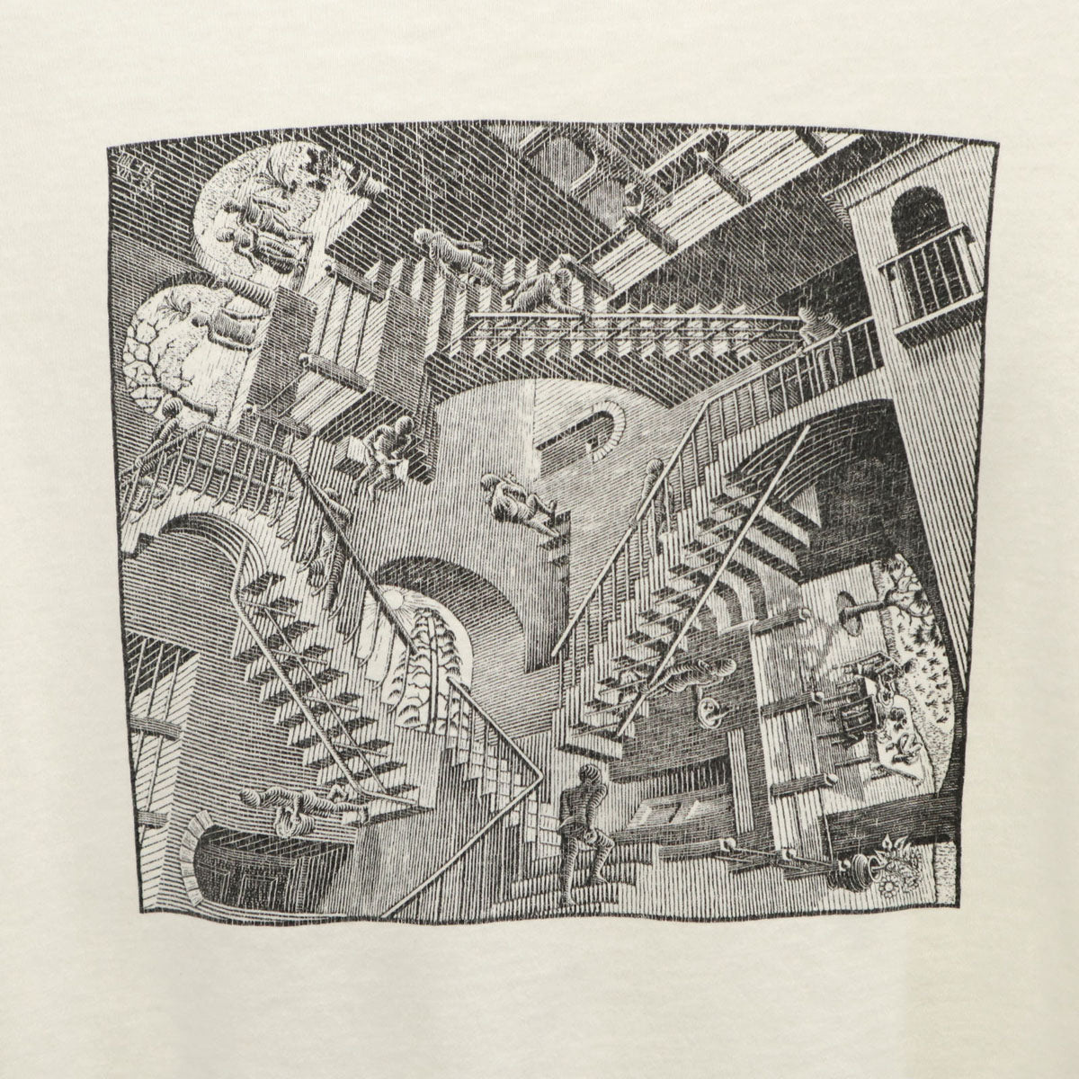 SOF Tee 90s USA製 オールド MC エッシャー アート 半袖 Tシャツ L ホワイト シングルステッチ マルチ メンズ