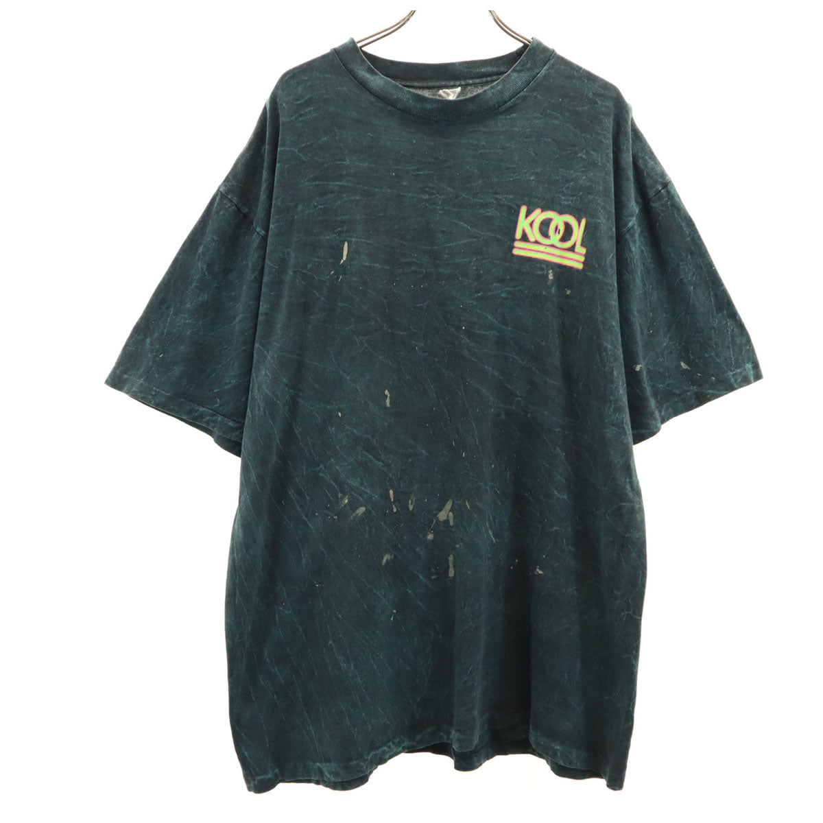 90s オールド KOOL 半袖 Tシャツ チャコールグリーン系 シングルステッチ メンズ