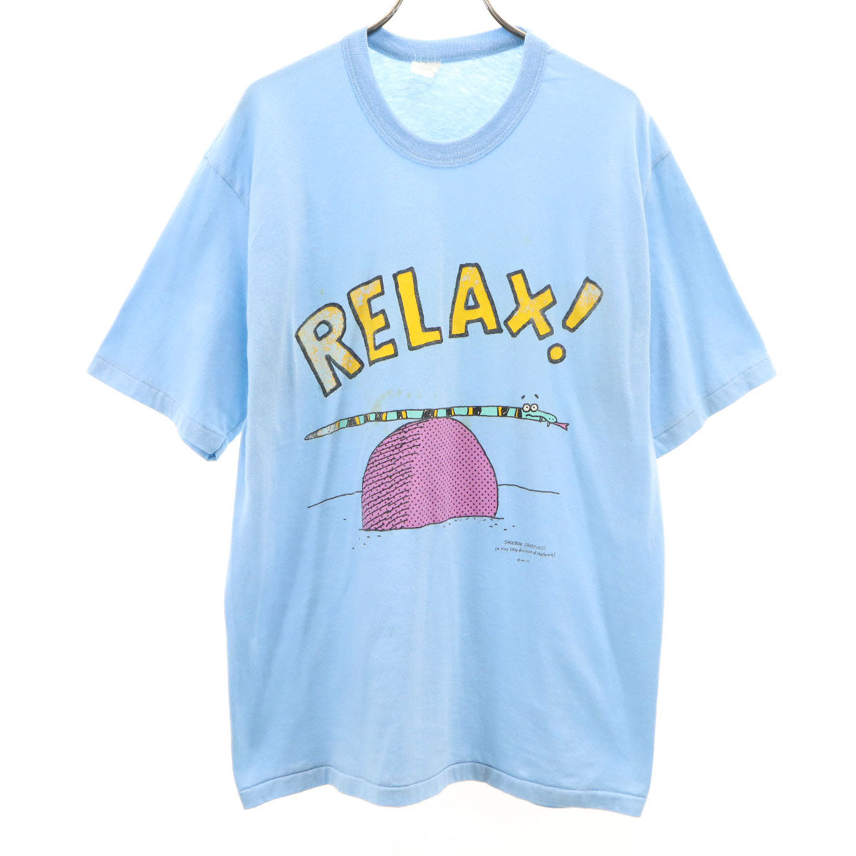 90s USA製 オールド RELAX 半袖 Tシャツ XL 水色 シングルステッチ メンズ