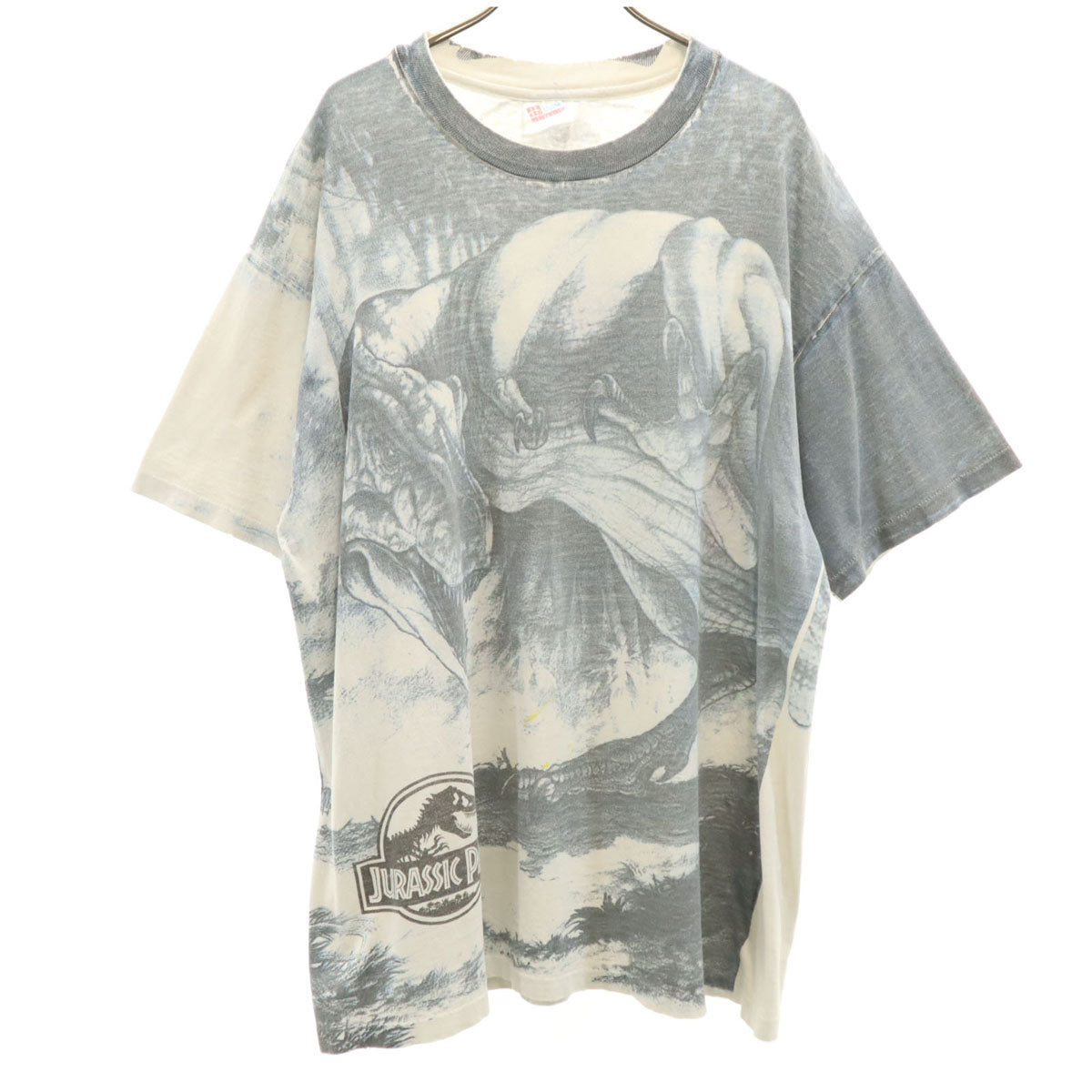 Hanes ヘインズ 90s オールド USA製 ジュラシックパーク3 ムービーT 映画 ジェラシックパーク 半袖 Tシャツ XL グレー シングルステッチ メンズ