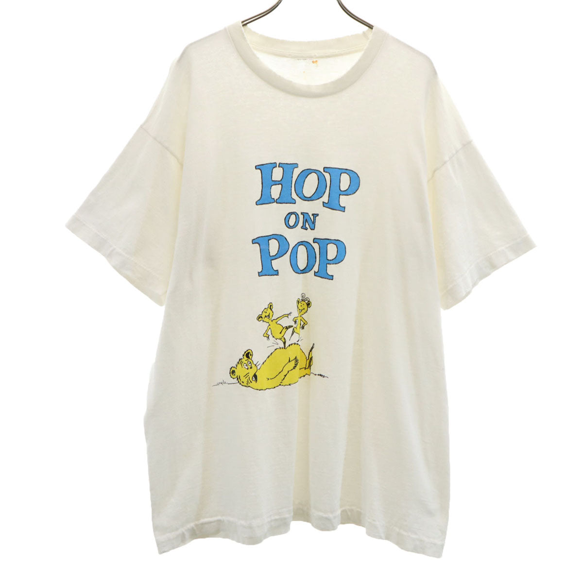 80s 90s オールド ドクター・スース HOP ON POP 半袖 Tシャツ ホワイト シングルステッチ メンズ