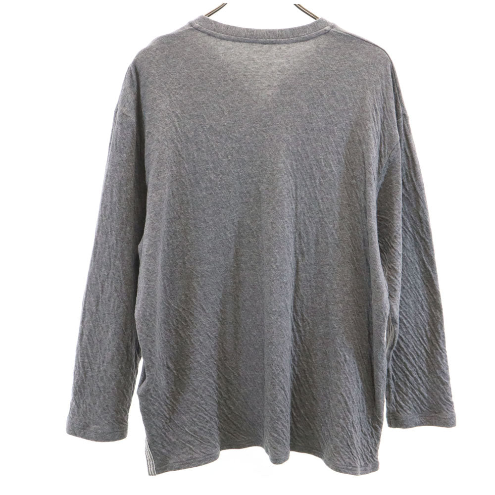 Y's for living ワイズフォーリビング 日本製 長袖 ハーフボタン カットソー L グレー メンズ