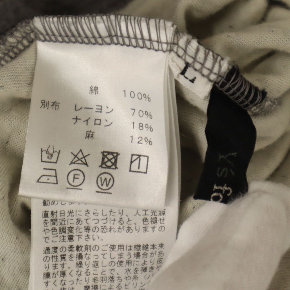 Y's for living ワイズフォーリビング 日本製 長袖 ハーフボタン カットソー L グレー メンズ