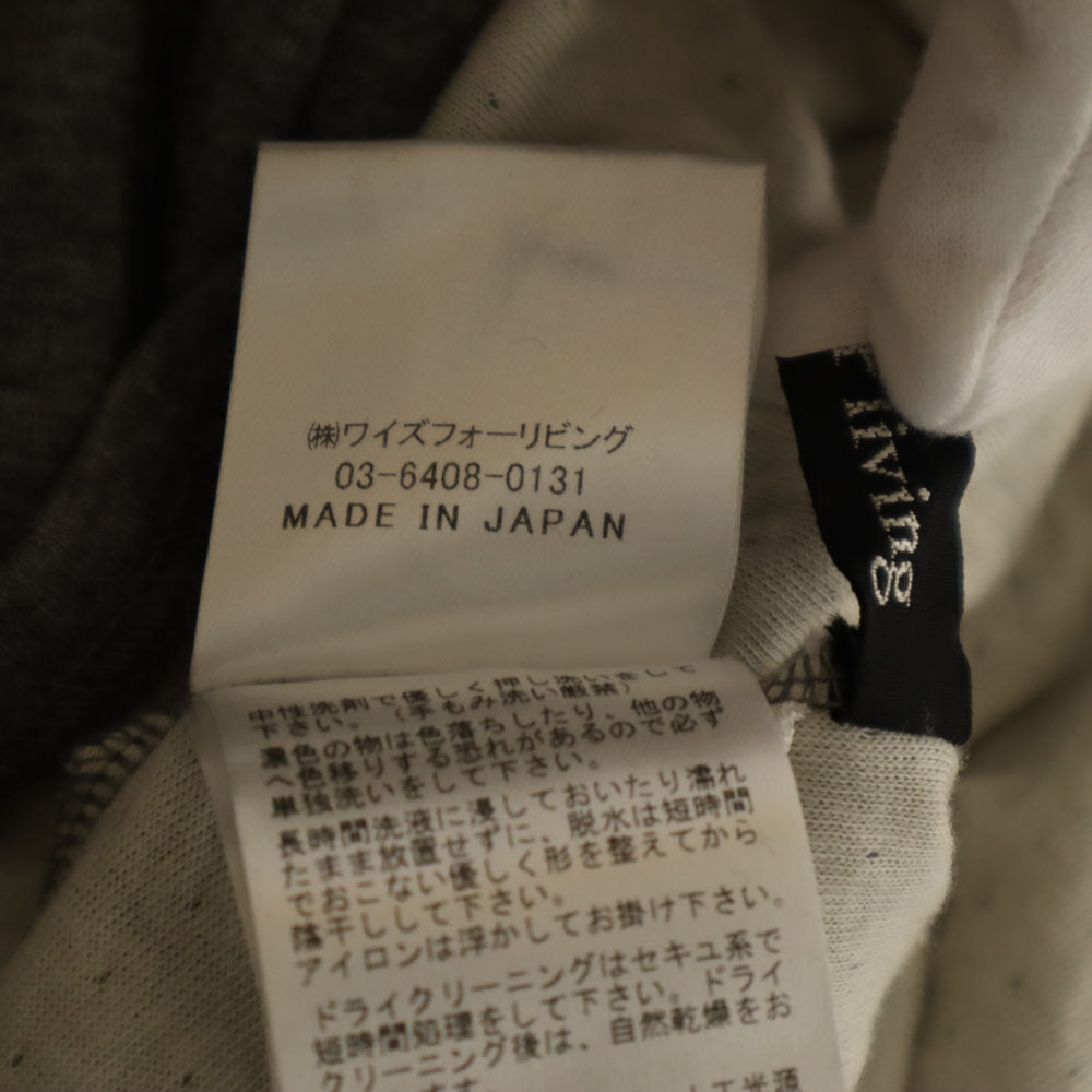 Y's for living ワイズフォーリビング 日本製 長袖 ハーフボタン カットソー L グレー メンズ