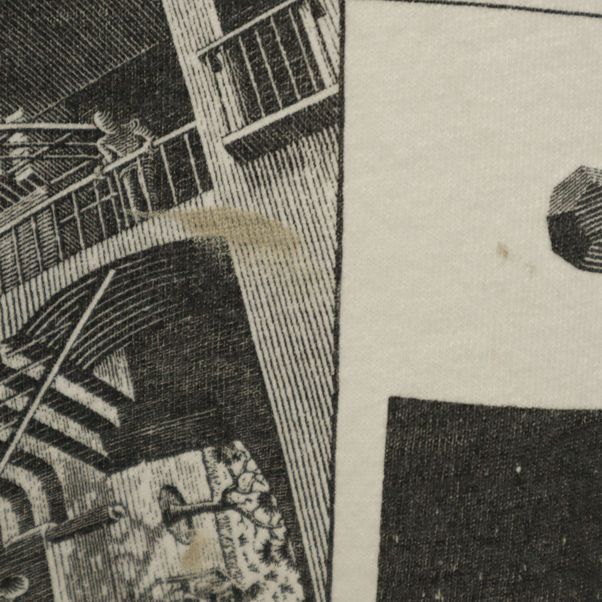 ANDAZIA アンドジア 90s USA製 オールド マルチ M.C.エッシャー だまし絵 半袖 Tシャツ XL ホワイト シングルステッチ メンズ