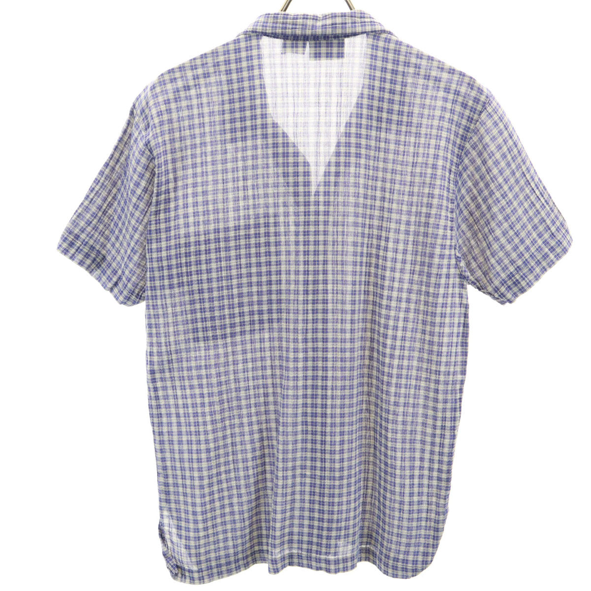 patagonia パタゴニア チェック 半袖 オープンカラー シャツ S ブルー系 RN51884 アウトドア レディース