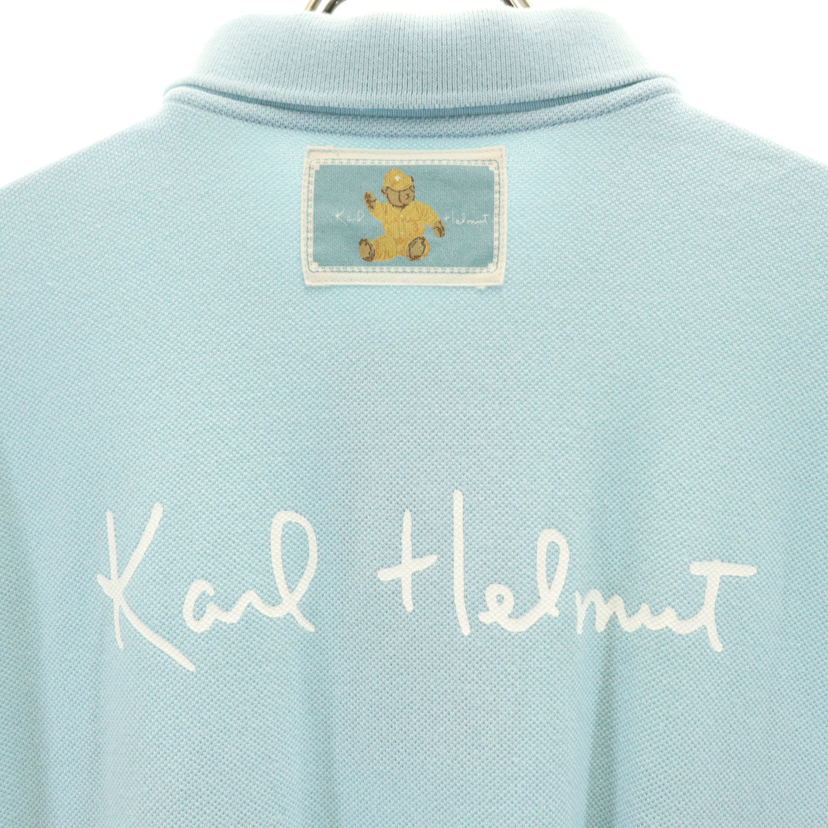 Karl Helmut カールヘルム 半袖 ポロシャツ L ブルー系 鹿の子 メンズ