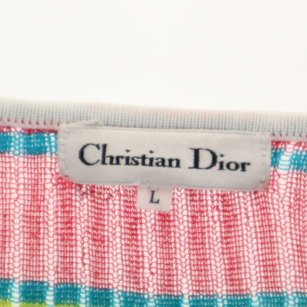 Christian Dior クリスチャンディオール オールド マルチカラー 長袖 ボーダー ニット L レディース