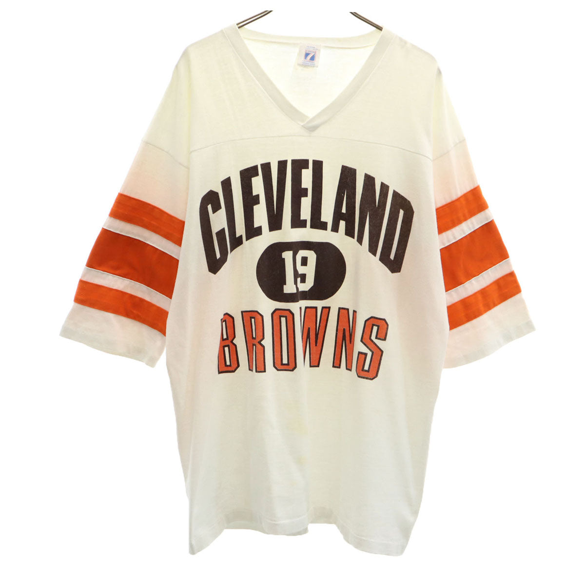 LOGO7 ロゴセブン 90s USA製 オールド 5分袖 Vネック Tシャツ XL ホワイト シングルステッチ メンズ