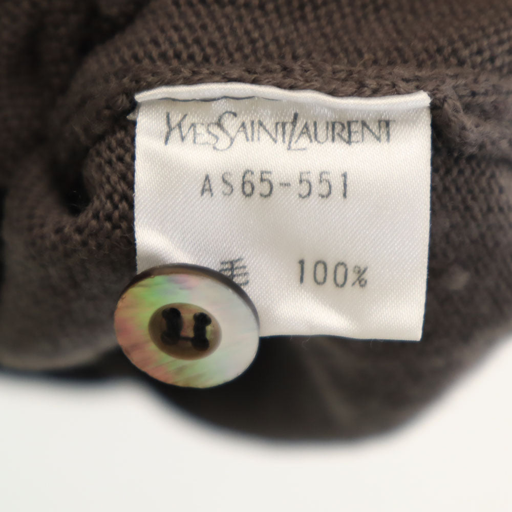 YVES SAINT LAURENT イヴサンローラン 90s ウールブレンド オールド 長袖 ニットベスト L グレー メンズ