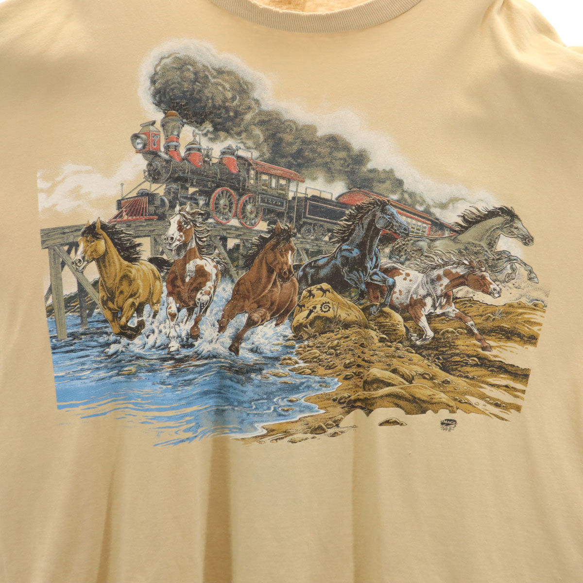 anvil アンヴィル 90s USA製 オールド 半袖 Tシャツ 2X ベージュ系 シングルステッチ メンズ