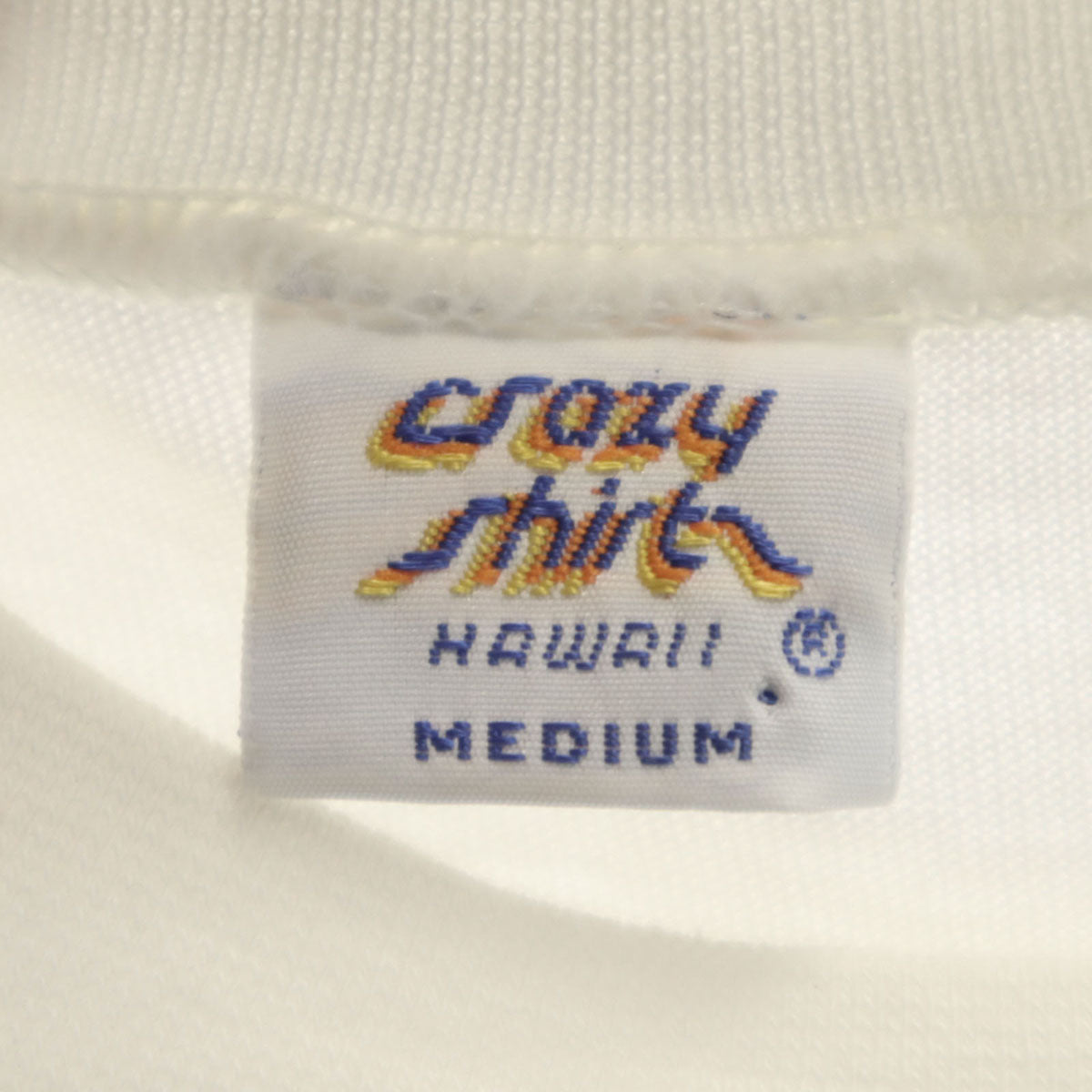 Crazy Shirt クレイジーシャツ 90s USA製 オールド クリバンキャット プリント 半袖 Tシャツ M オフホワイト メンズ