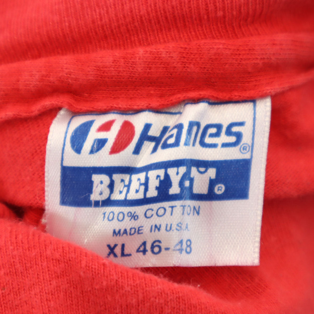 Hanes ヘインズ 80s 90s BEEFY-T USA製 オールド 長袖 Tシャツ XL レッド系 ロンT メンズ