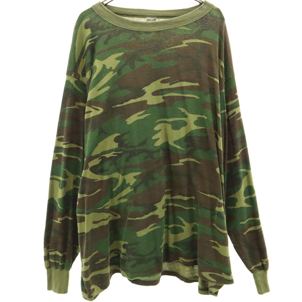 camo gear collection 90s USA製 オールド 迷彩 長袖 Tシャツ カーキ系 ロンT メンズ
