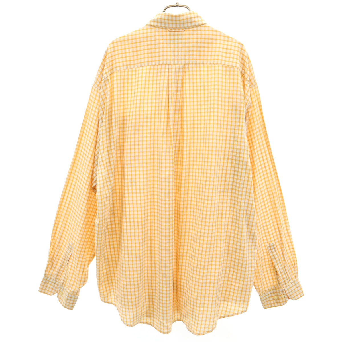 TOMMY HILFIGER トミーヒルフィガー 90s オールド フラッグタグ チェック 長袖 ボタンダウンシャツ XL オレンジ系 メンズ