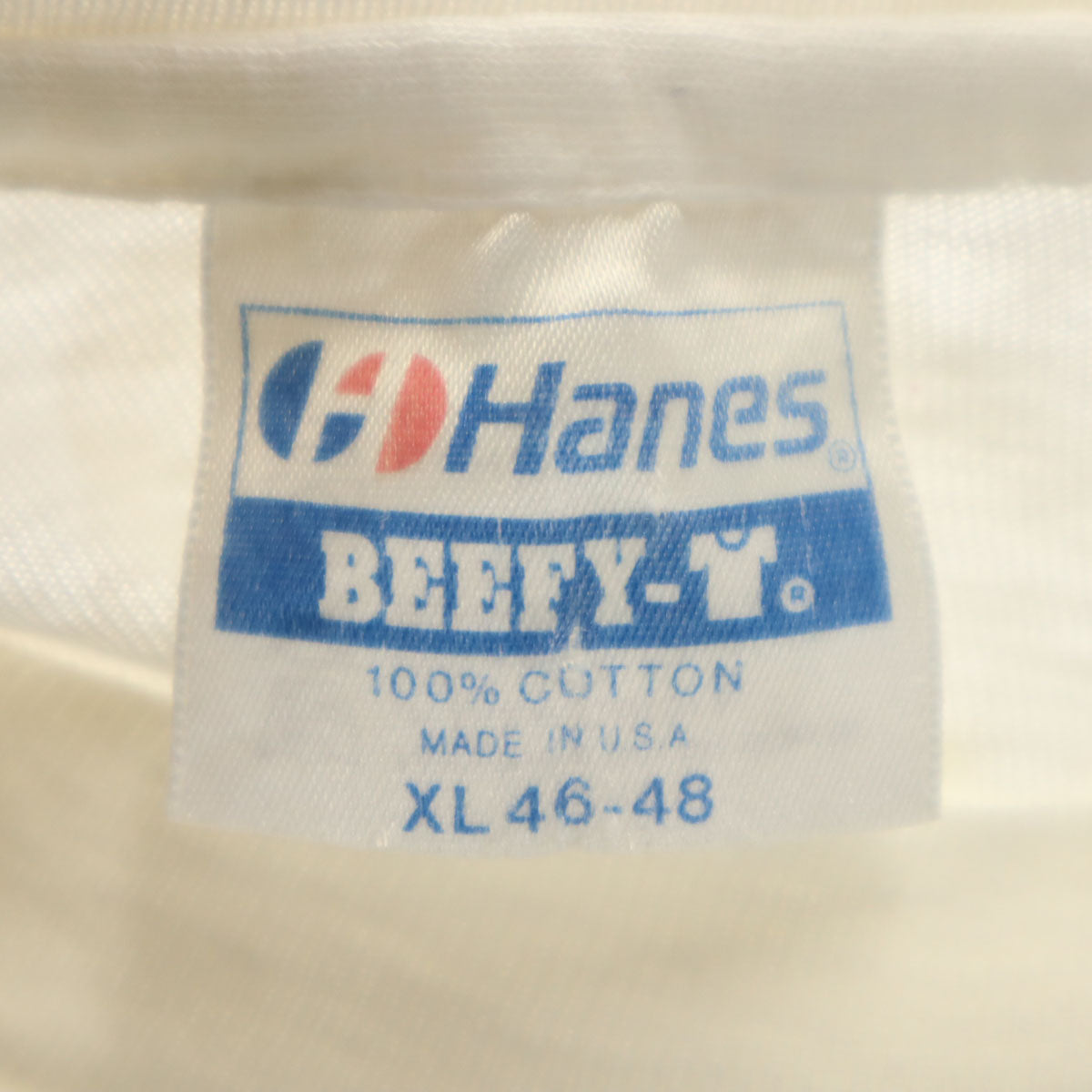Hanes ヘインズ 80s BEEFY-T USA製 オールド 長袖 Tシャツ XL ホワイト系 ロンT メンズ