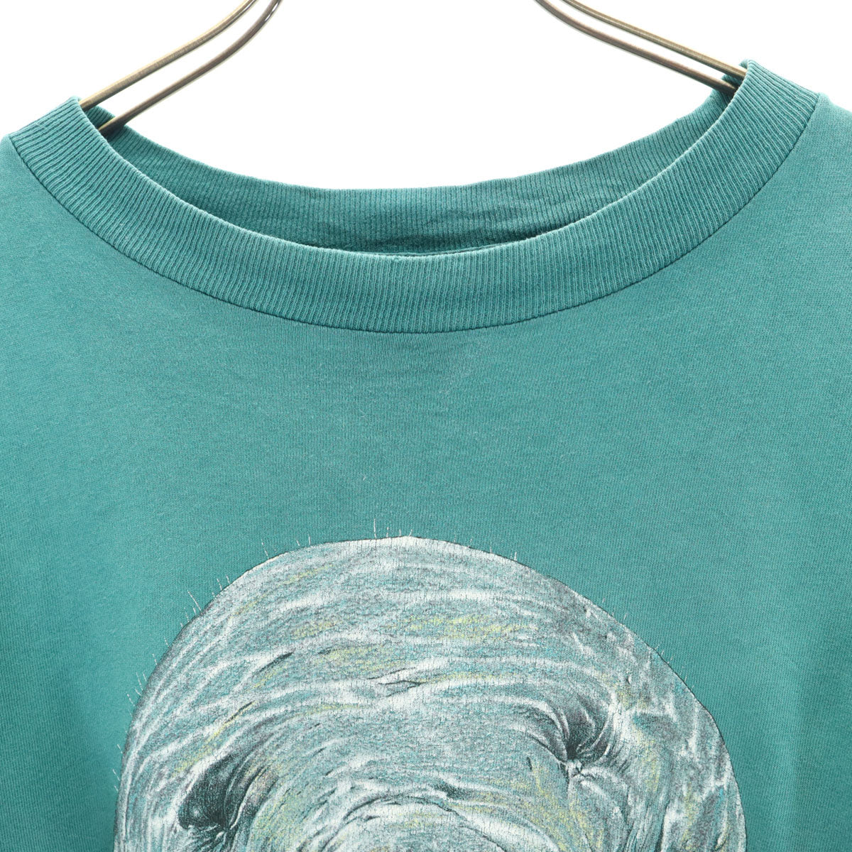 HABITAT ハビタット 90s USA製 オールド マナティ 半袖 Tシャツ L グリーン系 メンズ