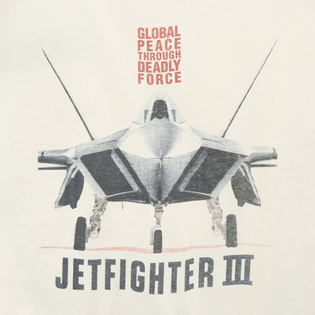 POWER PRO by ONEITA パワープロバイオニータ 90s オールド バックプリント JETFIGHTER3 半袖 Tシャツ XL ホワイト シングルステッチ メンズ