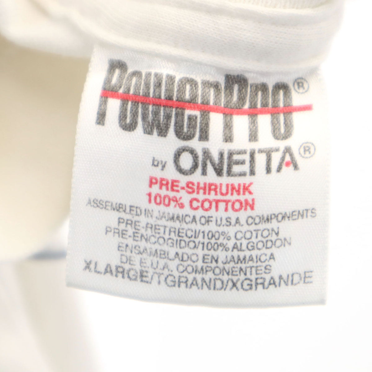 POWER PRO by ONEITA パワープロバイオニータ 90s オールド バックプリント JETFIGHTER3 半袖 Tシャツ XL ホワイト シングルステッチ メンズ