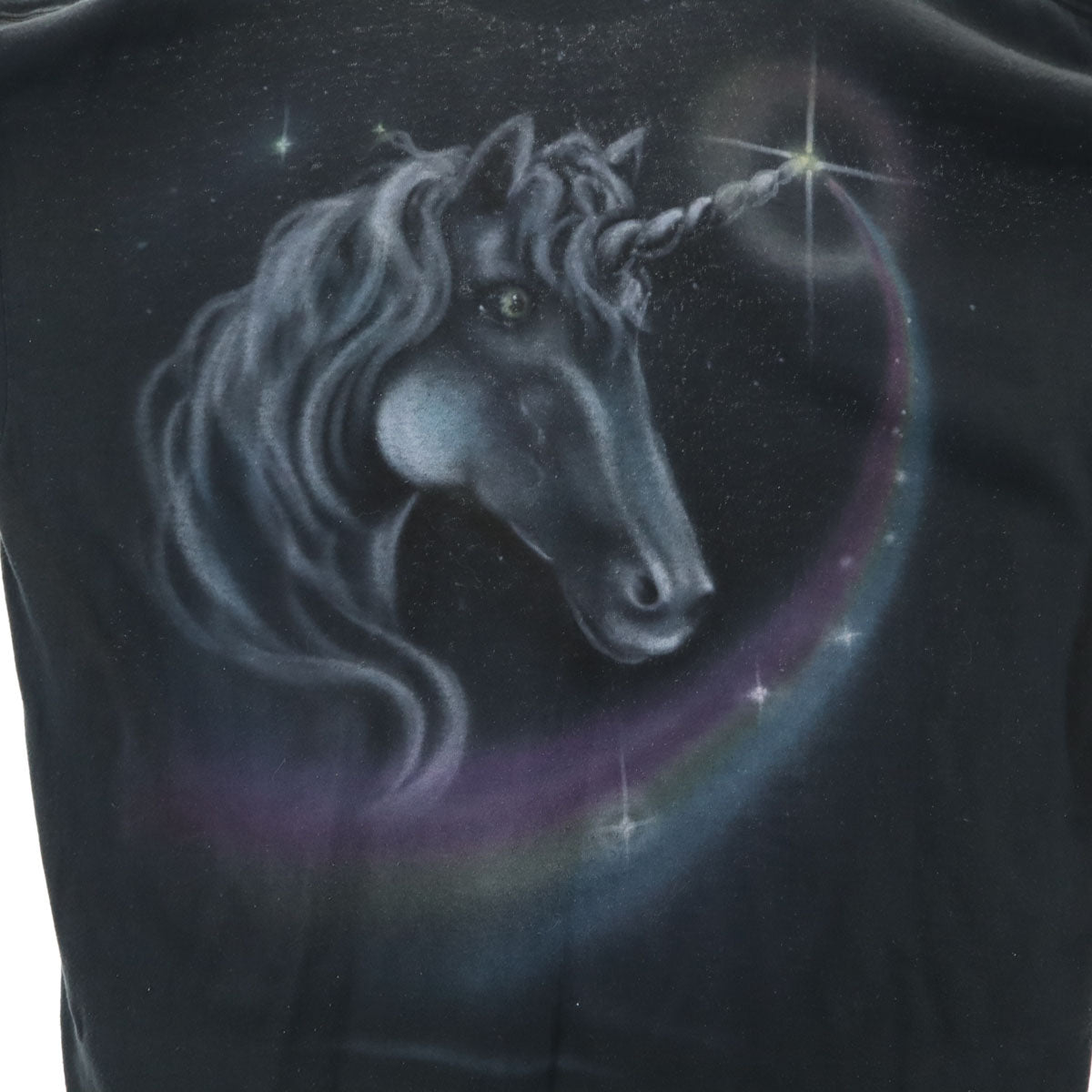 POCKET T-SHIRT 90s USA製 オールド バックペイント ユニコーン 半袖 Tシャツ XXL ブラック ポケT ビッグサイズ メンズ