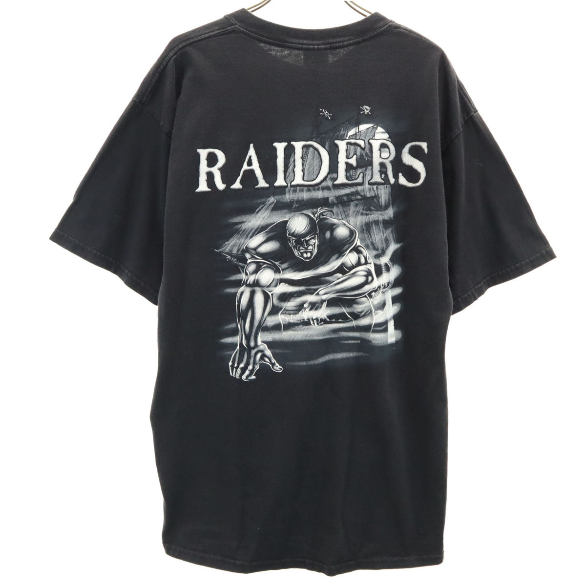 GILDAN ギルダン バックプリント RAIDERS 半袖 Tシャツ L ブラック メンズ