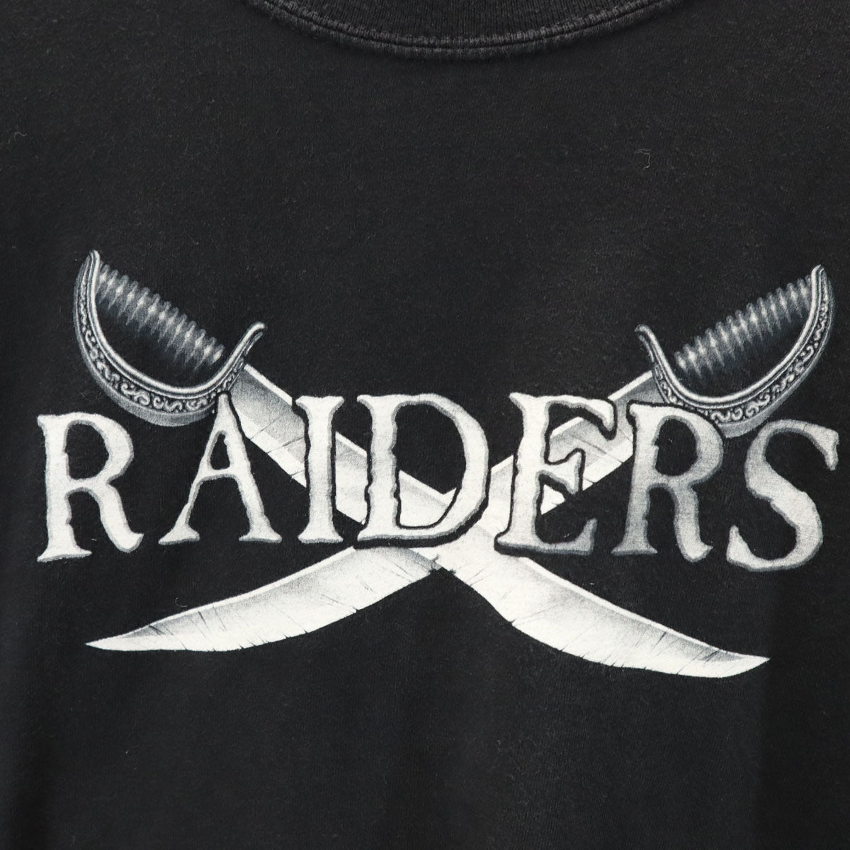 GILDAN ギルダン バックプリント RAIDERS 半袖 Tシャツ L ブラック メンズ