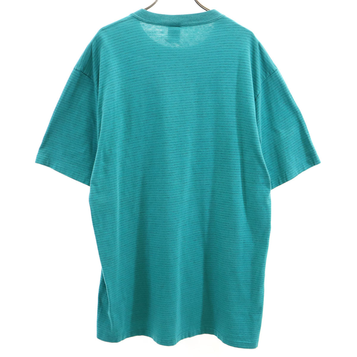 TOWNCRAFT タウンクラフト 90s USA製 オールド ボーダー柄 半袖 Tシャツ XL ターコイズ ポケT シングルステッチ JCpenny メンズ