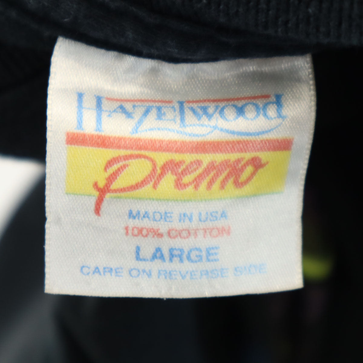 HAZELWOOD PREMO 90s USA製 オールド ネオン カウボーイプリント 半袖 Tシャツ L ブラック シングルステッチ メンズ