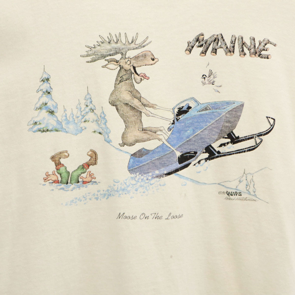 FRUIT OF THE LOOM フルーツオブザルーム 90s USA製 オールド トナカイ プリント 半袖 Tシャツ XL ホワイト シングルステッチ メンズ