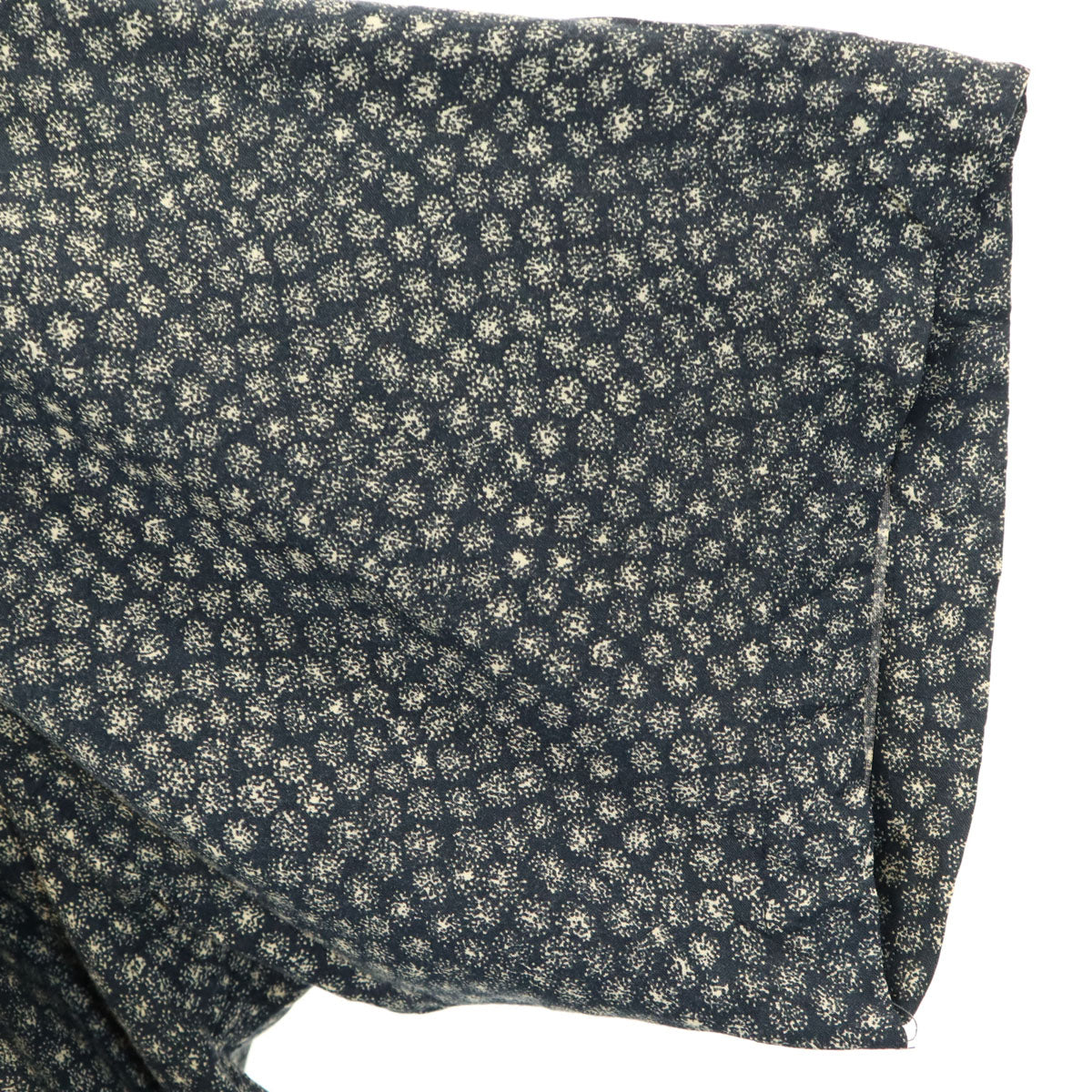 PERRY ELLIS ペリーエリス 総柄 半袖 オープンカラーシャツ XL 濃紺系 メンズ