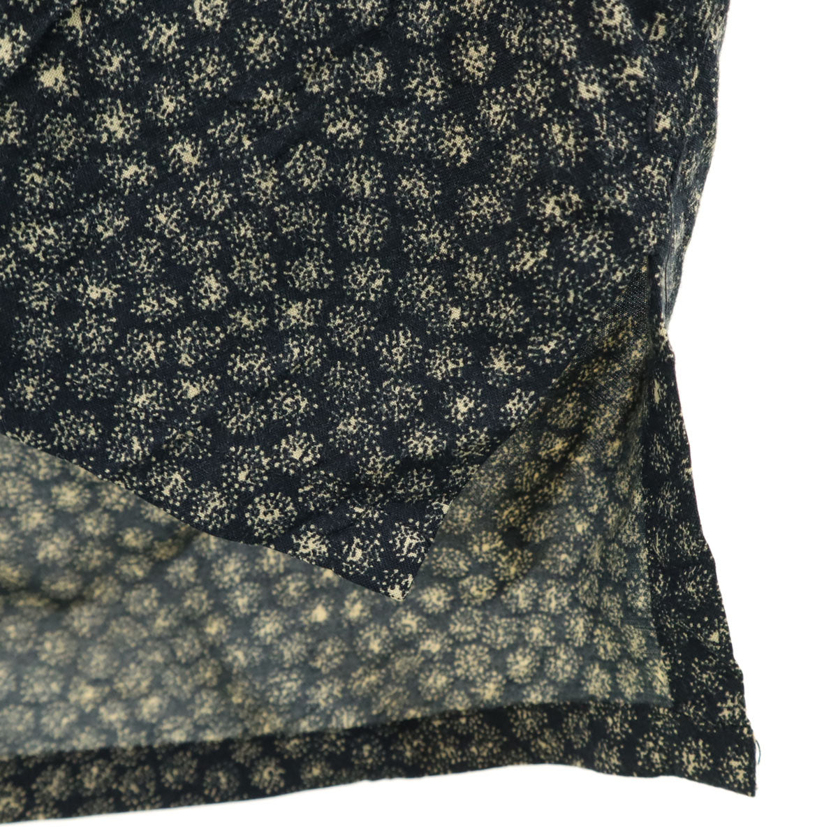 PERRY ELLIS ペリーエリス 総柄 半袖 オープンカラーシャツ XL 濃紺系 メンズ