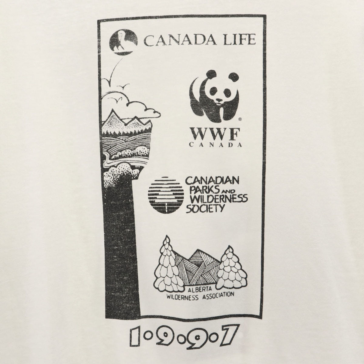 BOW VALLEY 90s カナダ製 オールド CANADA LIFE ベア 半袖 Tシャツ L ホワイト シングルステッチ アニマル くま メンズ