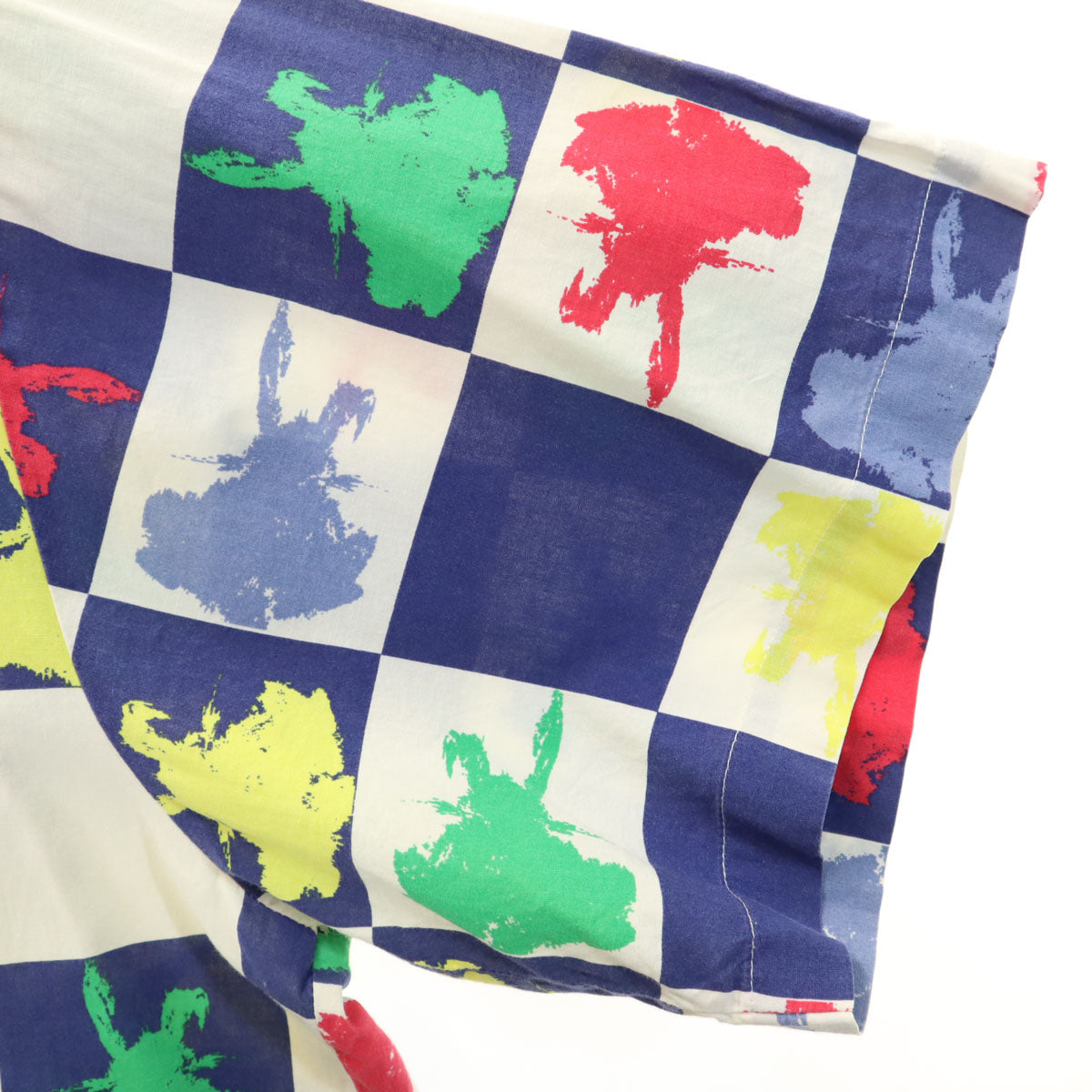 JOCKEY ジョッキー ブロックチェック 半袖 オープンカラーシャツ 52 ホワイト ビッグサイズ メンズ