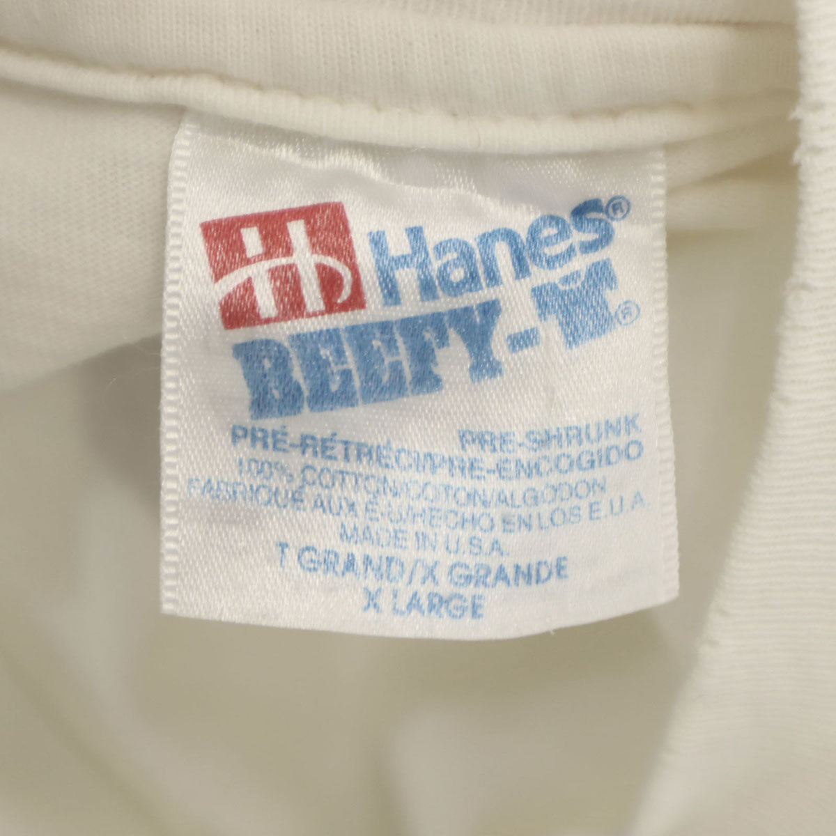 Hanes ヘインズ 90s USA製 オールド 半袖 Tシャツ XL 白 BEEFY-T シングルステッチ メンズ