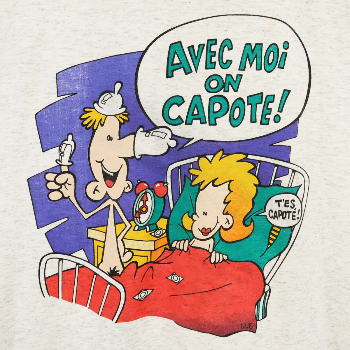 HUMEUR DESIGN 90s オールド コンドーム 半袖 Tシャツ XL グレー メンズ