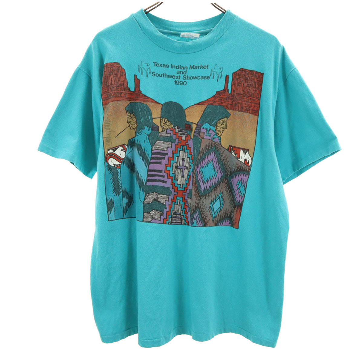 Hanes ヘインズ 90s USA製 オールド 半袖 Tシャツ XL ブルー系 BEEFY-T シングルステッチ メンズ