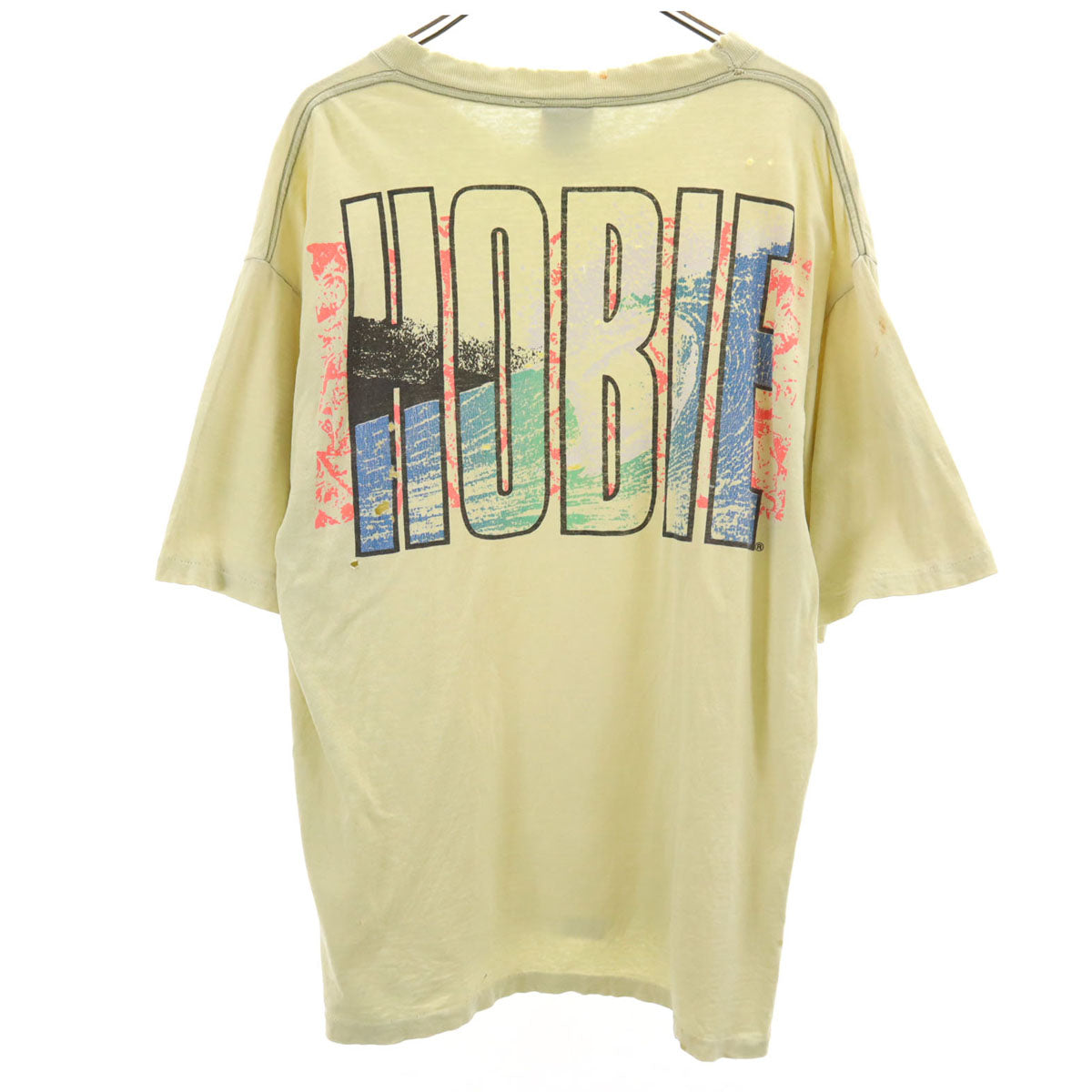 HOBIE ホビー 90s USA製 オールド 半袖 Tシャツ L イエロー系 シングルステッチ メンズ