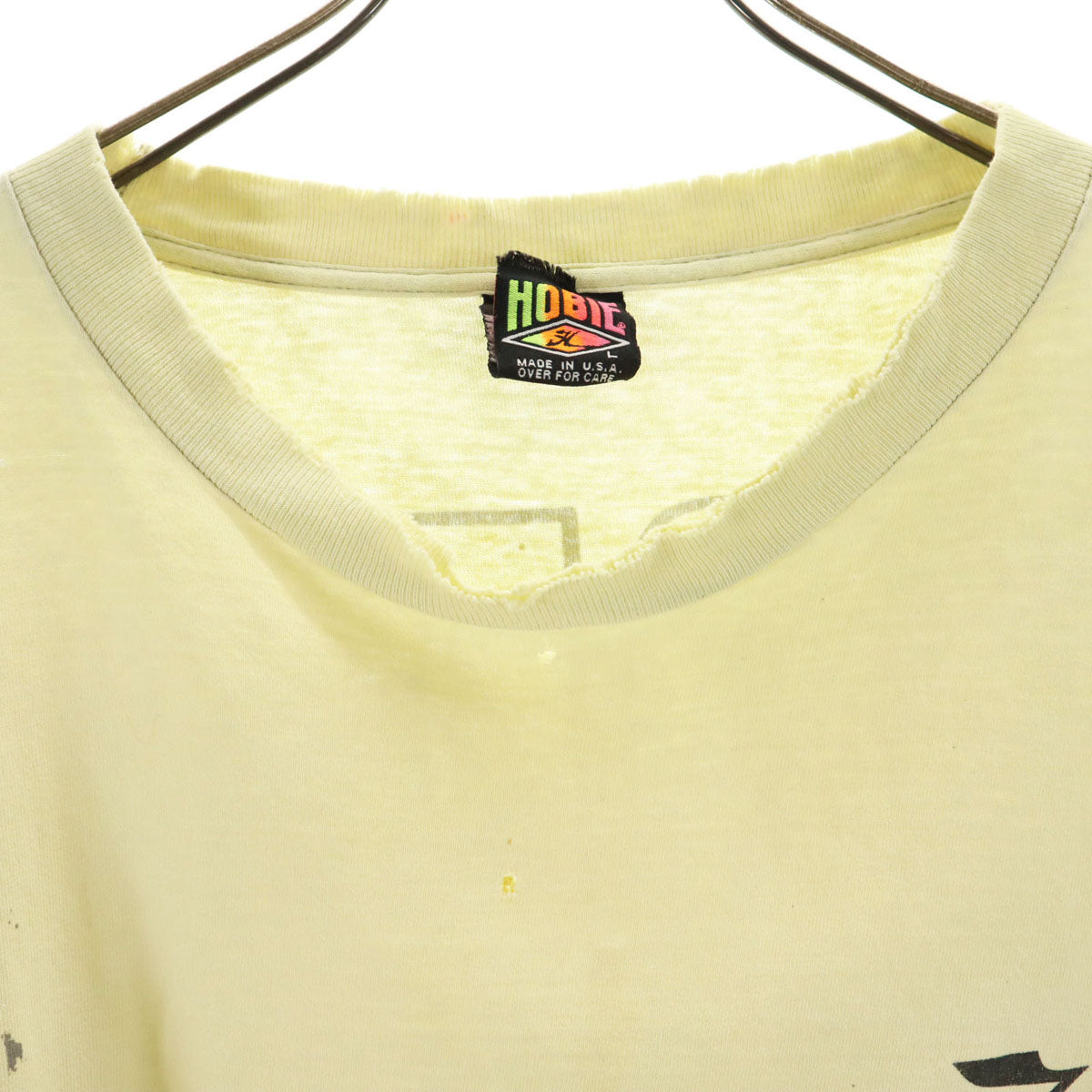 HOBIE ホビー 90s USA製 オールド 半袖 Tシャツ L イエロー系 シングルステッチ メンズ